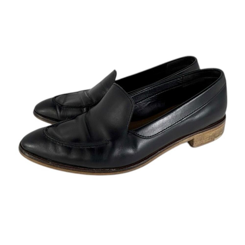 Everlane Black Leather Modern Slip On Classic Loafer Size 8